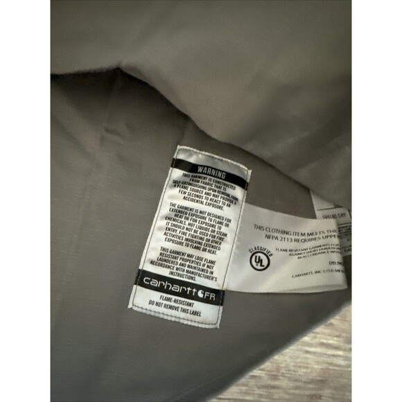 NWT CARHARTT FRS160 Flame Resistant Twill Shirt Men Large gray Workwear MEC - Picture 7 of 10